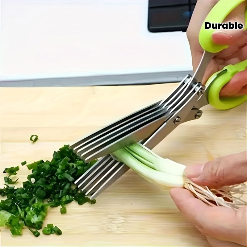 Kitchen Appliances Green - 3-Klingen Edelstahl Küchenschere, Mehrschichtige Kräuterschere zum