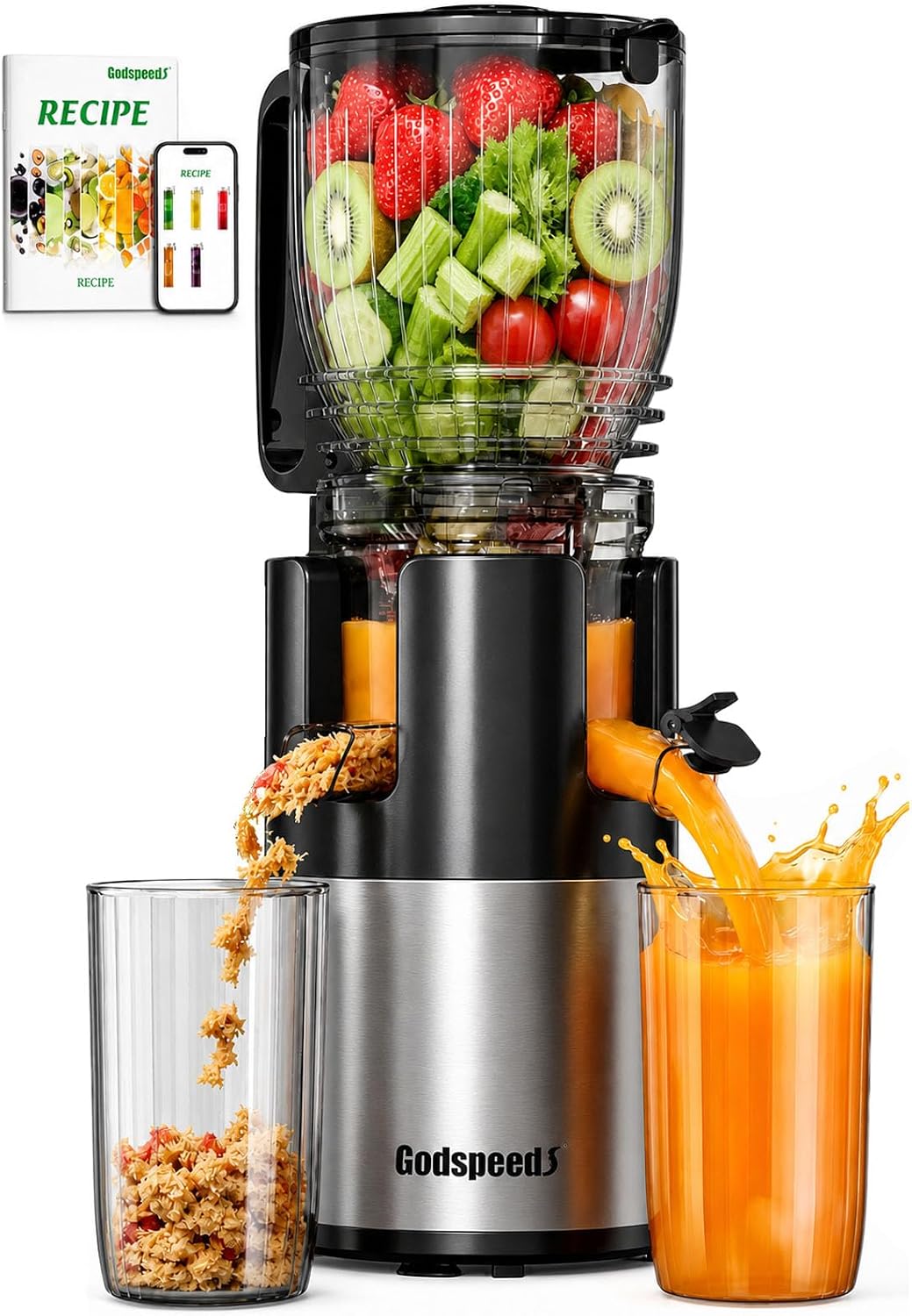 Juicer Cold Press Slow - Langsam arbeitender Kaltpress-Entsafter mit 5,8-Zoll großem