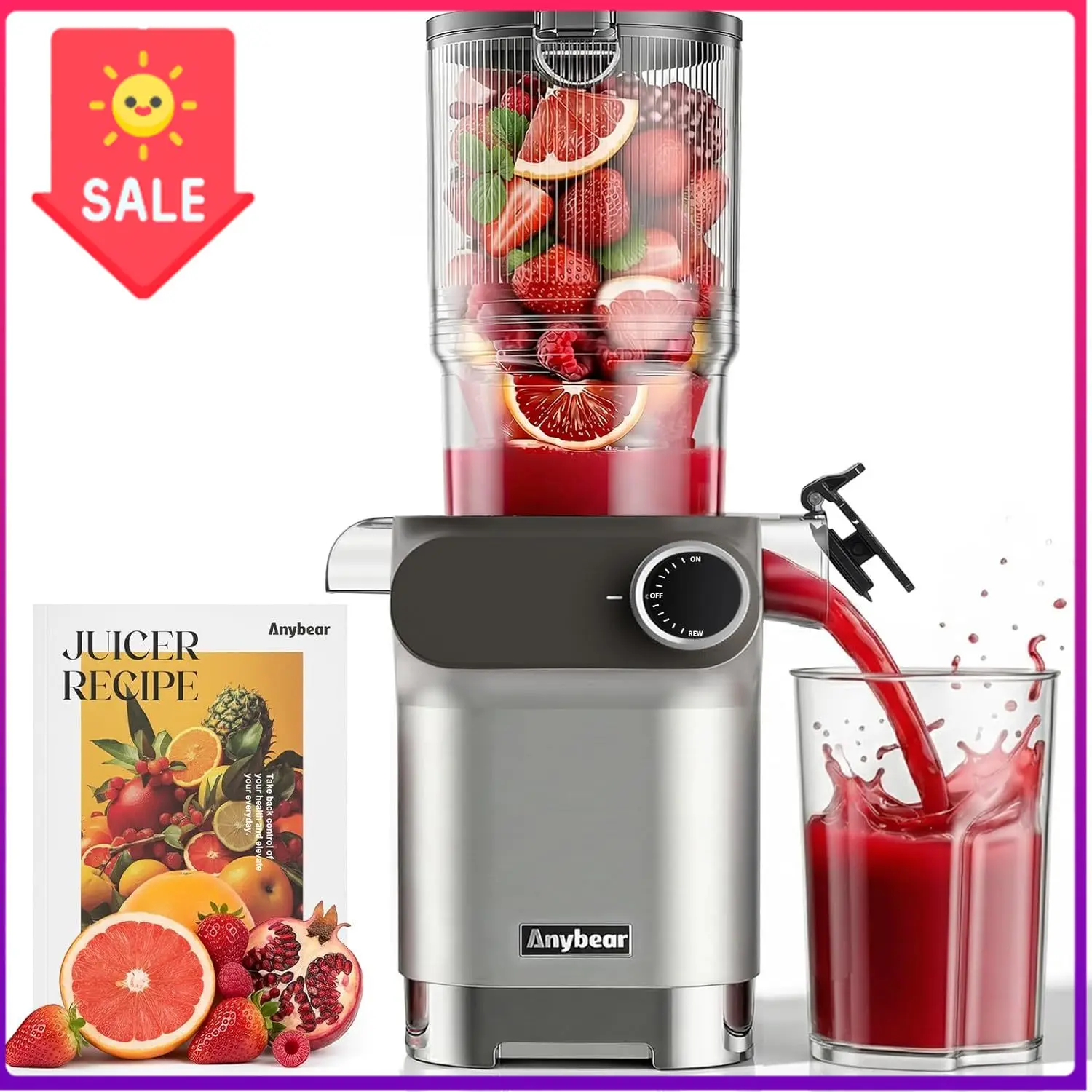 Juicer Cold Press Slow - Bestseller 200W Kaltpress-Entsafter, 4,3
