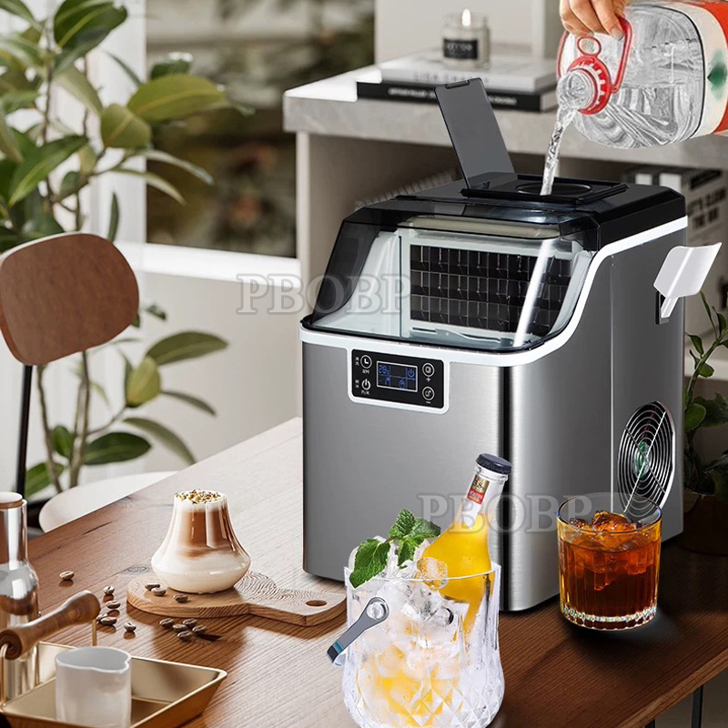Kitchen Appliances Commercial - PBOBP Eiswürfelbereiter 30KG mit Wasserablaufpumpe, automatische