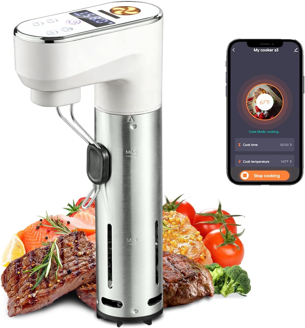 Sous Vide Immersion - 1300W WLAN Smart Sous-Vide-Garer, Tauchzirkulator, Präzise