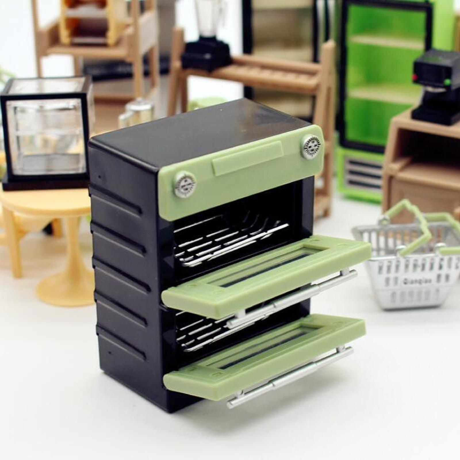 Kitchen Appliances Green - Miniatur-Küchengerät Puppenhaus-Ofen mit Abnehmbarem Rost Grün