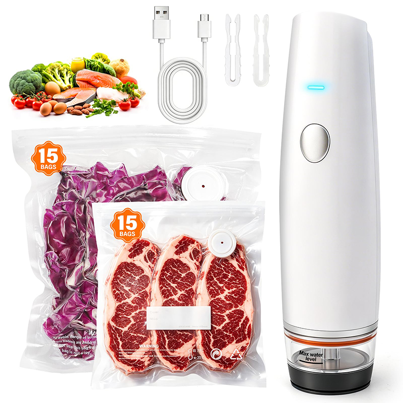 Sous Vide Immersion - Wiederaufladbarer Handstaubsauger Tragbarer Kabelloser Mini-Lebensmittelversiegler Intelligente