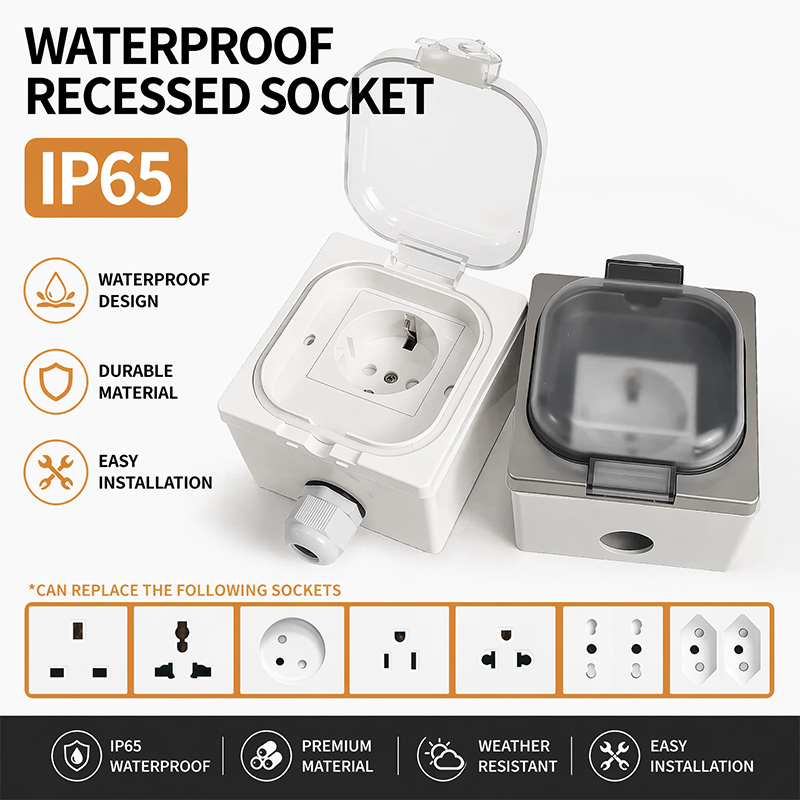 Kitchen Appliances Uk - IP65 wasserdichte Outdoor-Steckdosenbox, wandmontierte Steckdose mit