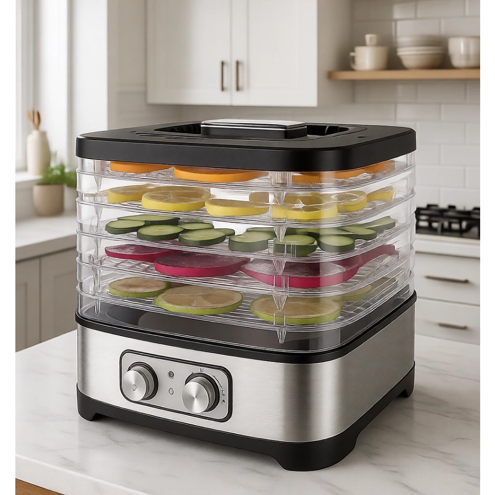 Dehydrator Tray Electric - Elektrischer Lebensmittel-Dehydrator mit Einstellbarer Temperatur Fünf