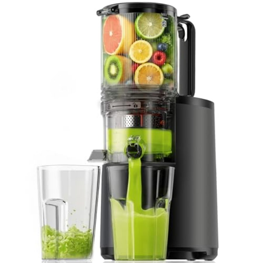 Juicer Cold Press Slow - Kaltpress-Entsafter EUHOMY 5.5 mit breitem Einfüllschacht,