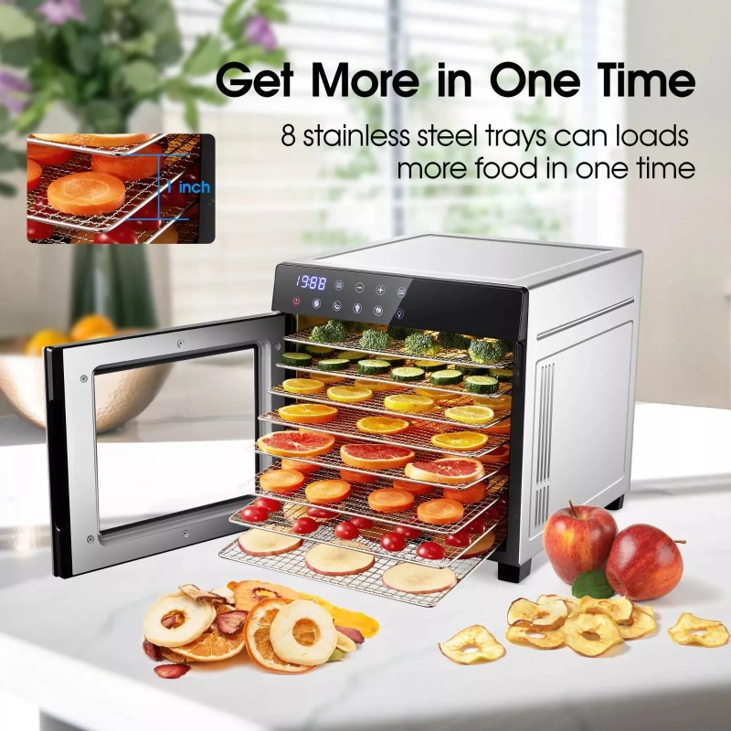 Edelstahl mit 8 Fächern, 600 W – Dehydrator Tray Electric Bewertung und Preis