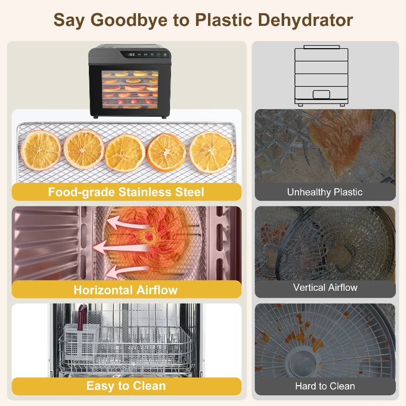 Edelstahl mit 8 Fächern, 625 W – Dehydrator Tray Electric Bewertung und Preis