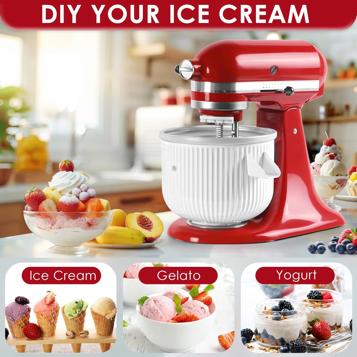 Eismaschinen-Aufsatz für Kitch – Kitchen Appliances Kitchenaid Bewertung und Preis